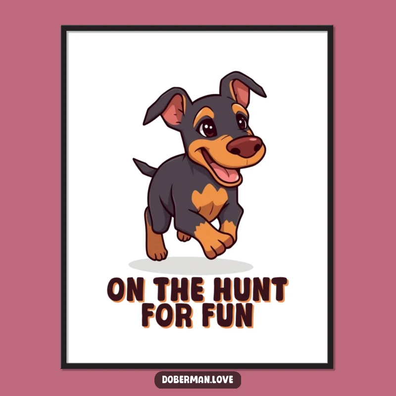 Free Printable Wall Art: Determined Doberman, Bold Humor, Chase Downloadable Decor