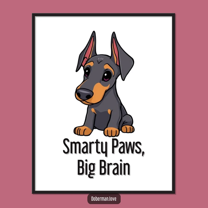 Free Printable Wall Art: Curious Doberman, Thoughtful Humor, Quirky Dog Downloadable Decor