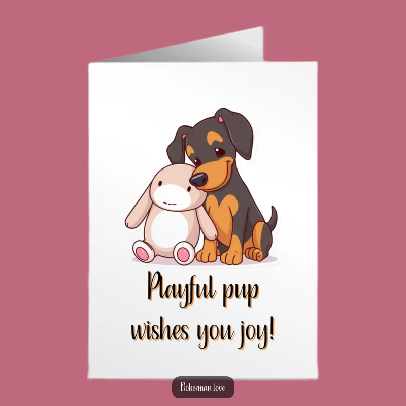 Free Printable Doberman Birthday Card: Funny Nudge Downloadable Gift for Dog Lovers