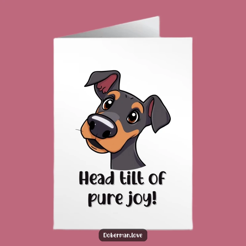 Free Printable Congrats Card: Curious Doberman Funny Downloadable