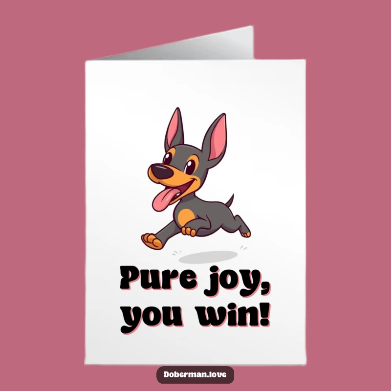 Free Printable Congrats Card: Joyful Doberman, Exuberant Humor, Instant Download Gift