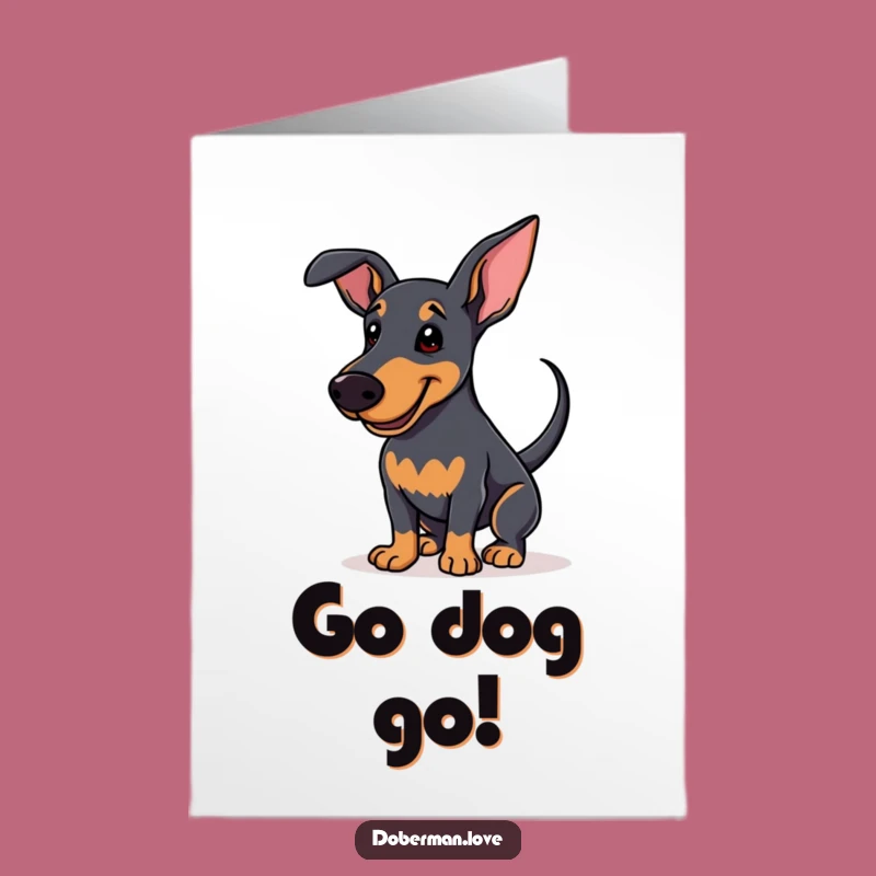 Free Printable Doberman Congrats Card: Happy Tail Wag Downloadable Greeting