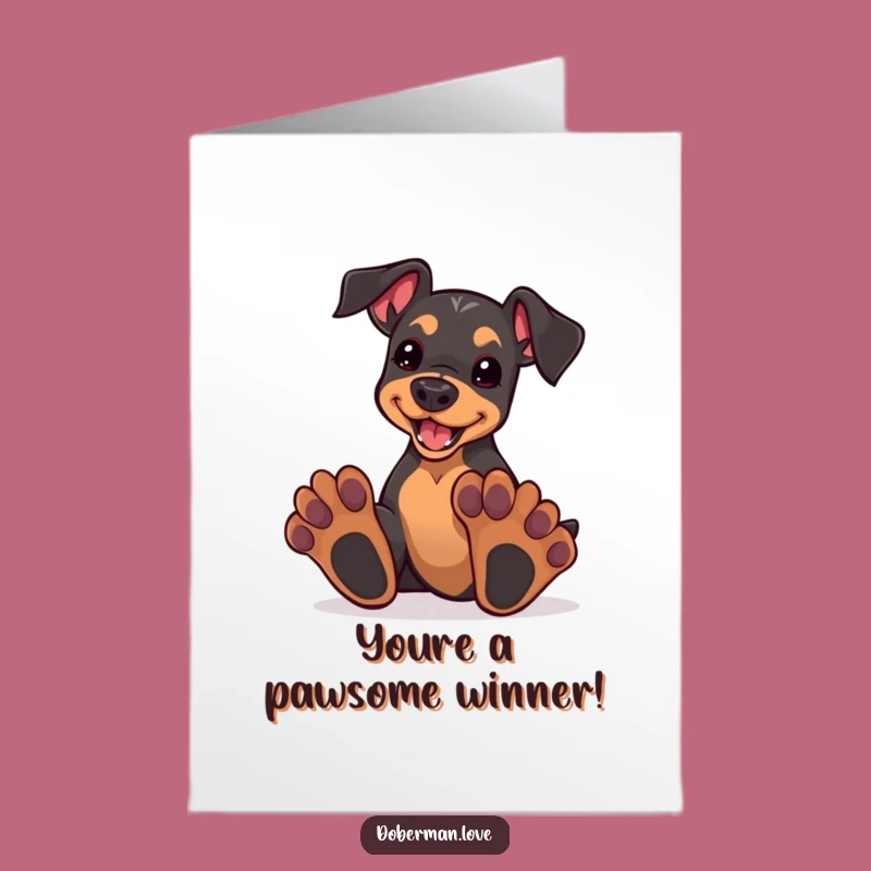 Free Printable Puppy Congrats Card: Big Paws Play Funny Downloadable Gift
