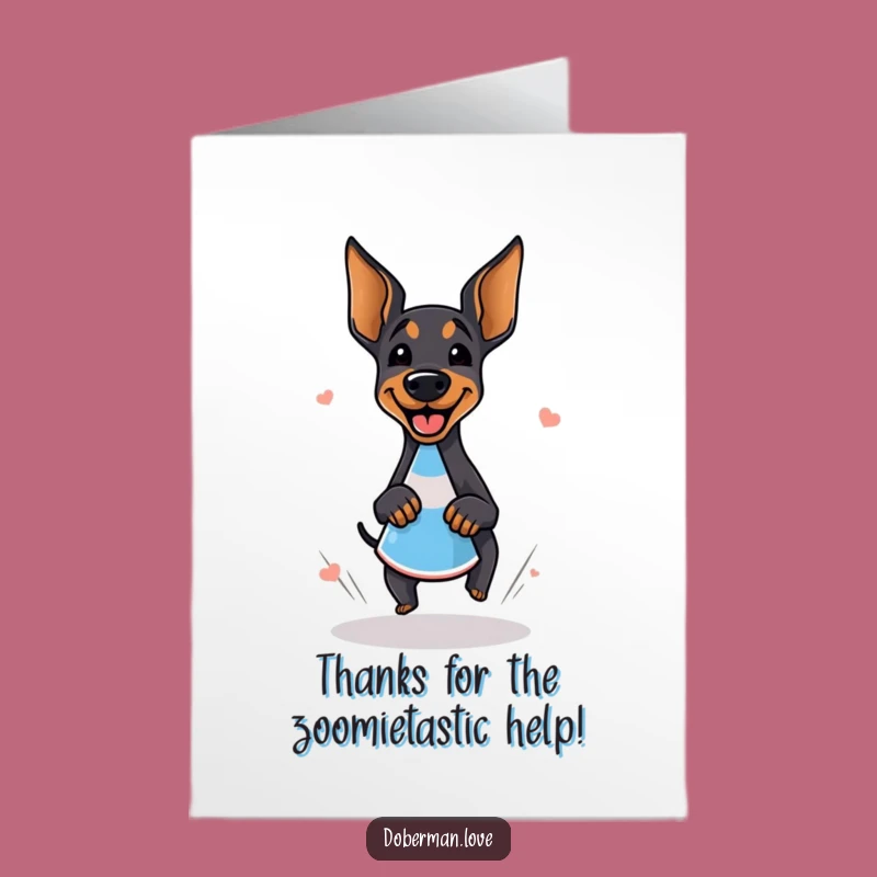 Free Printable Giggling Doberman Thank You Card - Funny Downloadable Gift