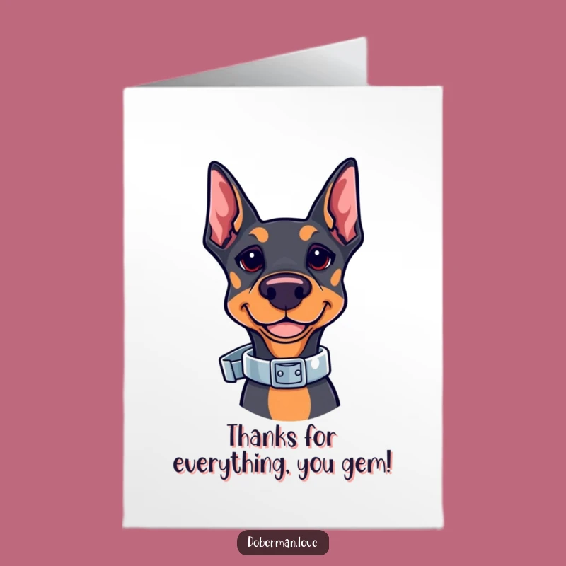 Free Printable Thank You Card: Doberman Collar Trick Thank You Downloadable Gift