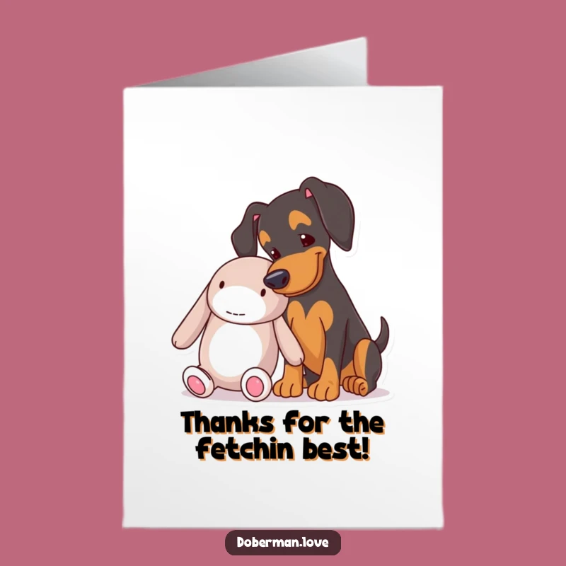 Free Printable Doberman Thank You Card: Funny Nudge Downloadable Gift of Gratitude