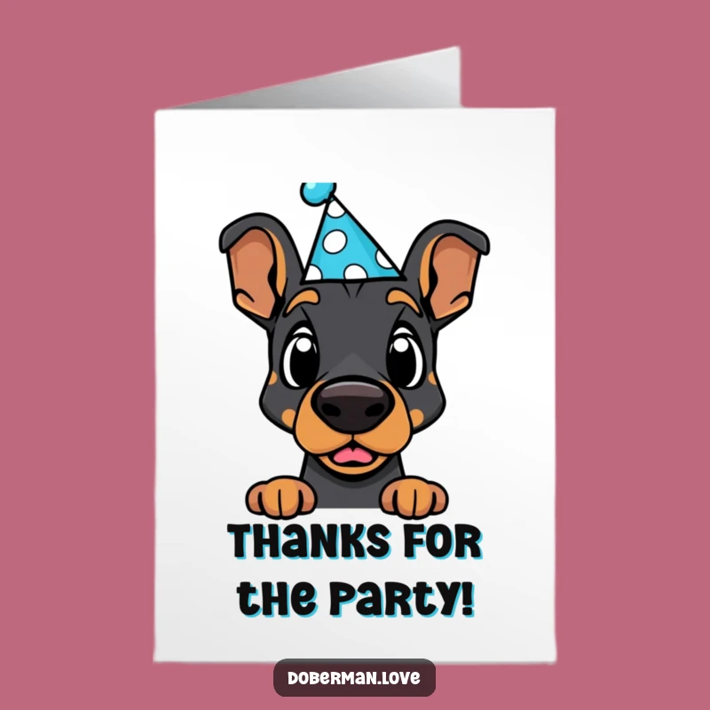 Free Printable Thank You Card: Surprised Kawaii Doberman for a Funny Gesture