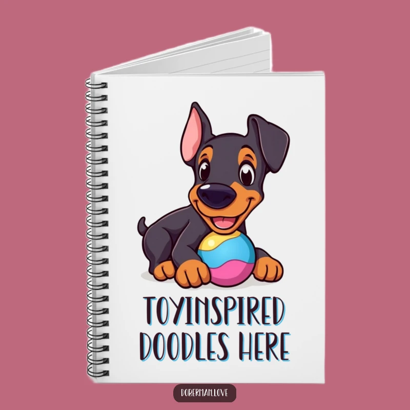 Funny Cheerful Doberman Toy Notebook: Playful Dog Journal, Great Gift