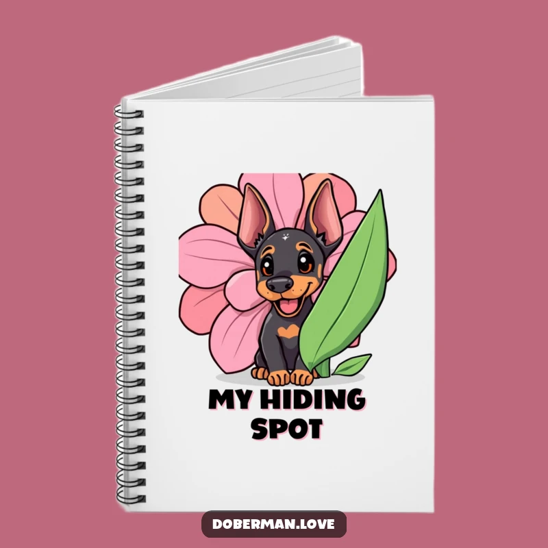 Funny Doberman Cub Notebook: Jot Down Ideas with a Flower Peekaboo!