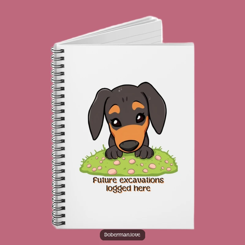 Funny Doberman Digging Moss Notebook: Energetic Dog Journal, Perfect Gift