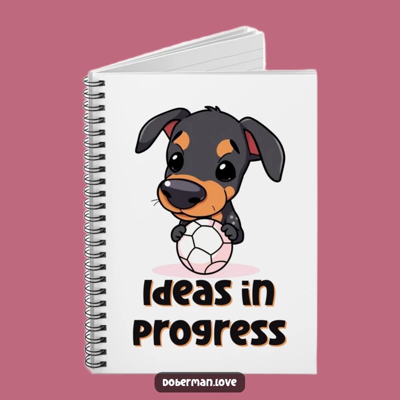 Funny Kawaii Doberman Ball Balance Notebook: Jot Down Your Goals