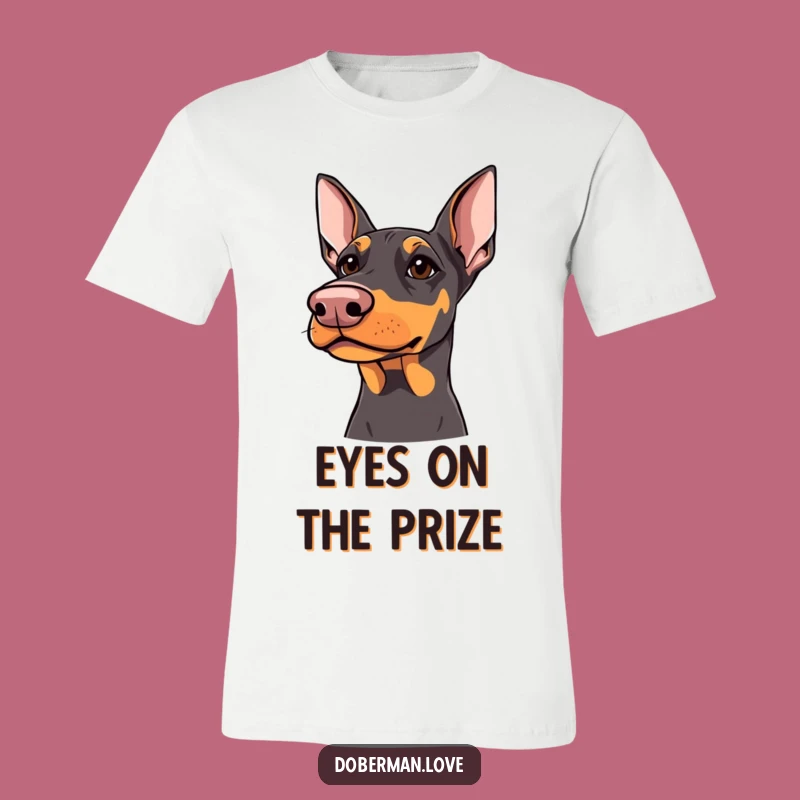 Funny Doberman T-Shirt: Kind Eyes Upward Gaze Tee