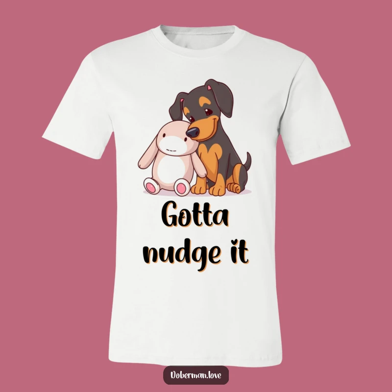 Funny Doberman Playing with Toy T-Shirt: Adorable & Humorous Dog Lover Gift