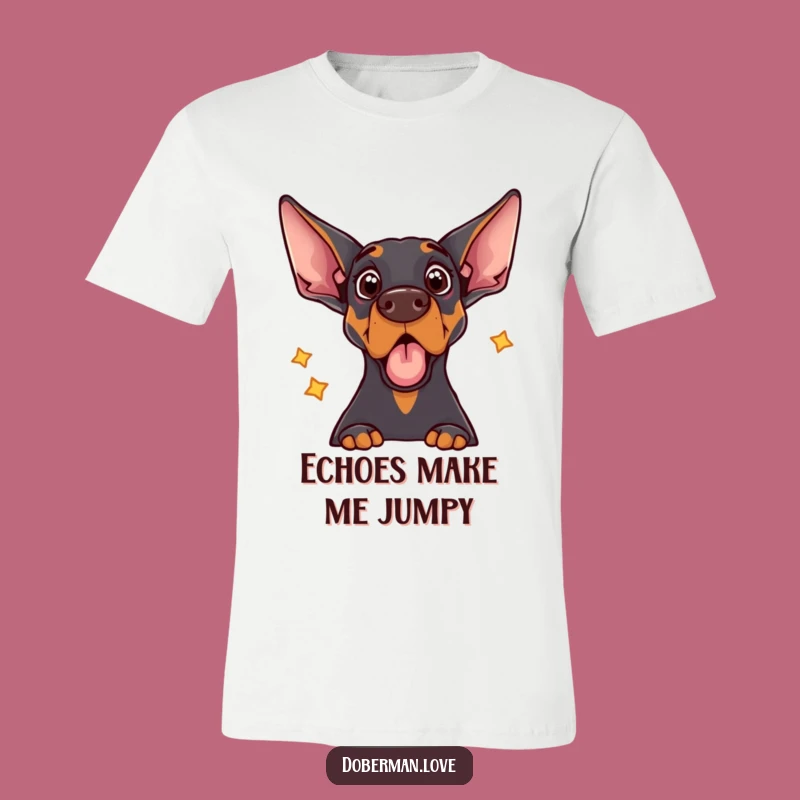 Funny Doberman T-Shirt: Surprised Echo Face, Hilarious Style Statement!