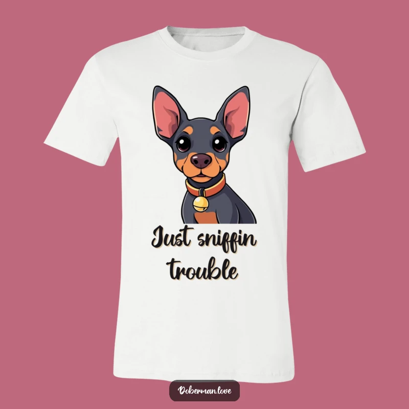 Funny Kawaii Doberman Bell T-Shirt: Adorable Curious Pup Tee for Gifts