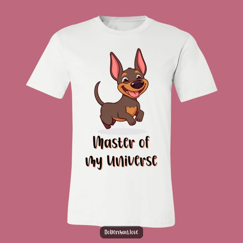 Funny Doberman Tail Chaser T-Shirt: Goofy Dog Tee for Humorous Gift