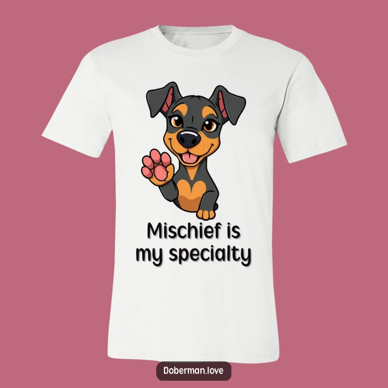Funny Doberman T-Shirt: Mischievous Paw, Hilarious Style Statement!