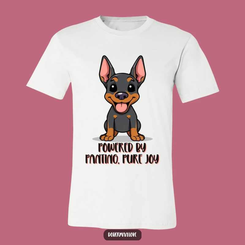 Funny Doberman T-Shirt: Happy Panting Dog After Exercise, Hilarious Gift for Dog Owners