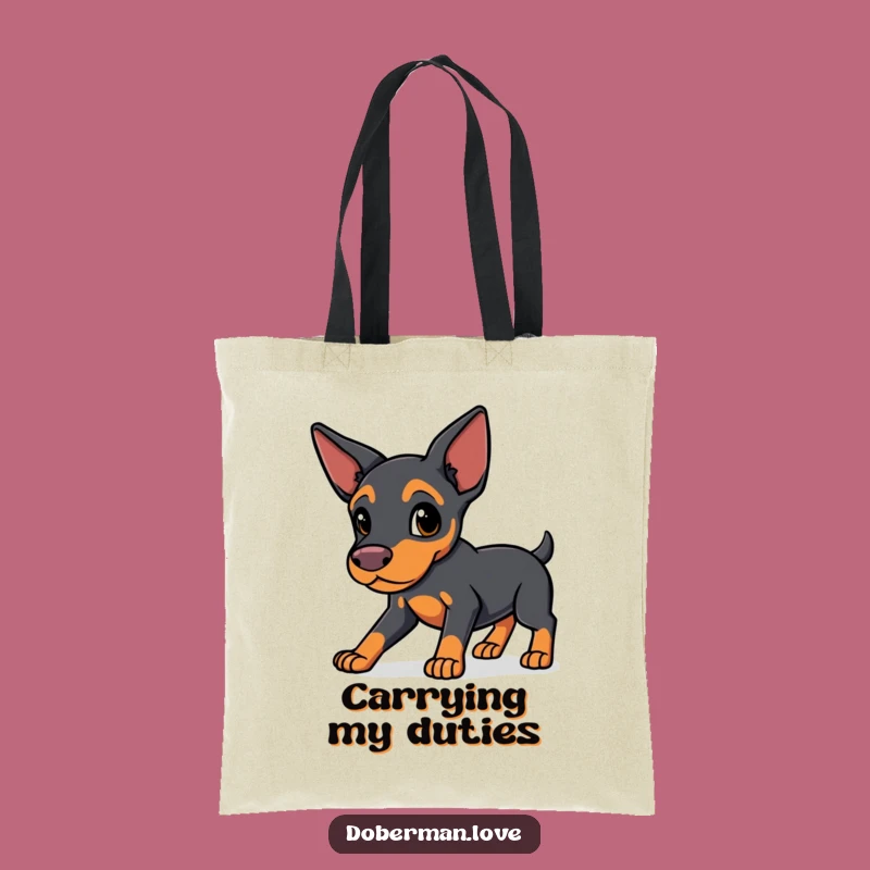 Funny Protective Doberman Tote Bag - Kawaii Guard Eco Bag, Ideal Gift