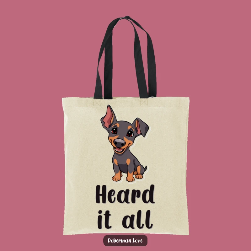 Funny Attentive Doberman Tote Bag: Carry Focused Style, Perfect Funny Gift