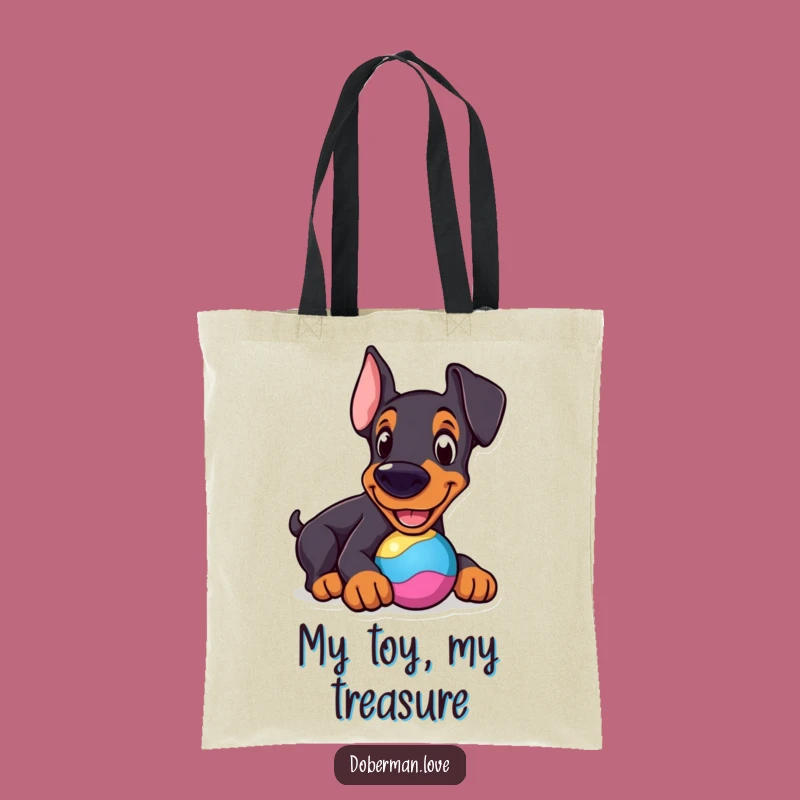 Funny Cheerful Doberman Toy Tote Bag: Carry Your Playfulness, Nice Gift
