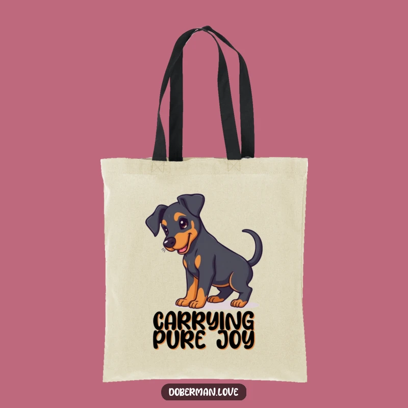 Funny Doberman Puppy Tote Bag Floppy Ears Your Fun Funny Gift
