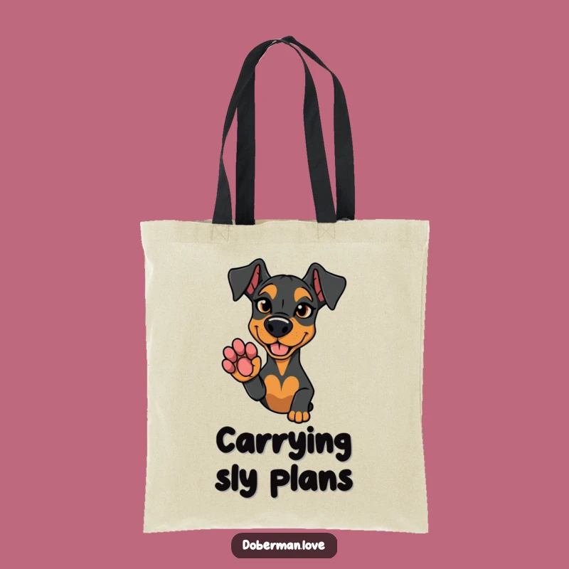 Funny Doberman Tote Bag: Carry Your Secrets with Paw Offer Style!