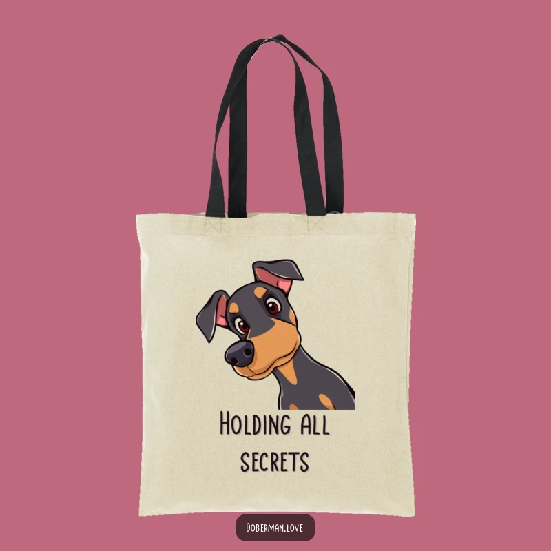 Funny Doberman Tote Bag: Curious Dog, Stylish Carry, Eco Gift