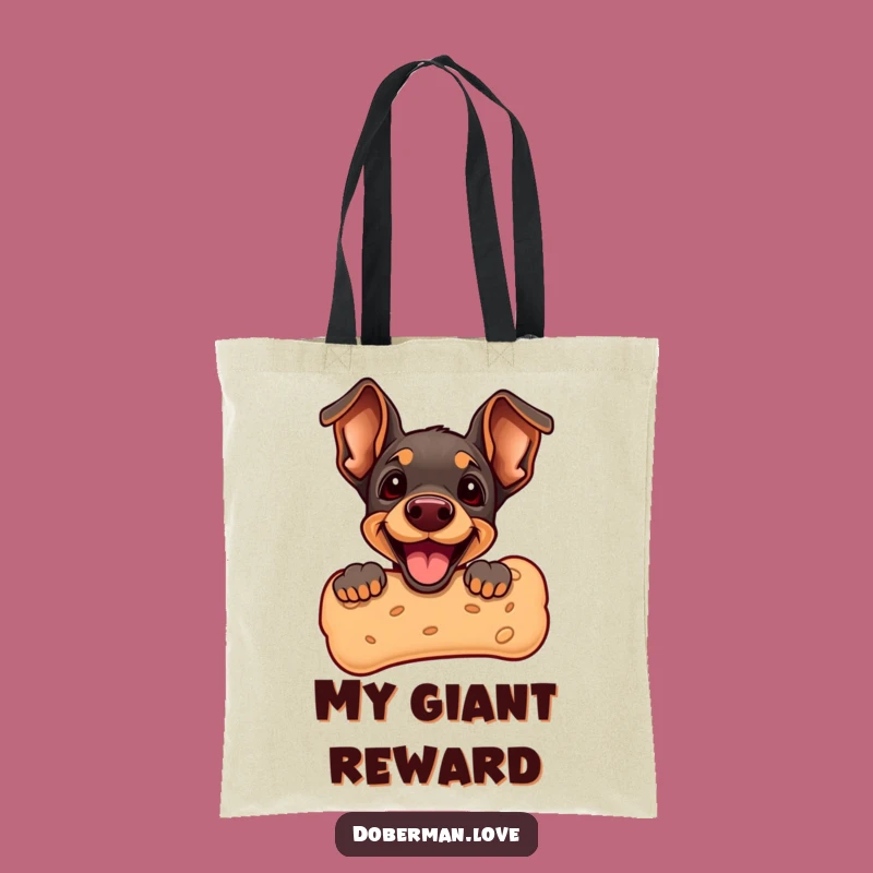 Charming Funny Doberman Puppy Biscuit Tote Bag - Ideal Funny Gift